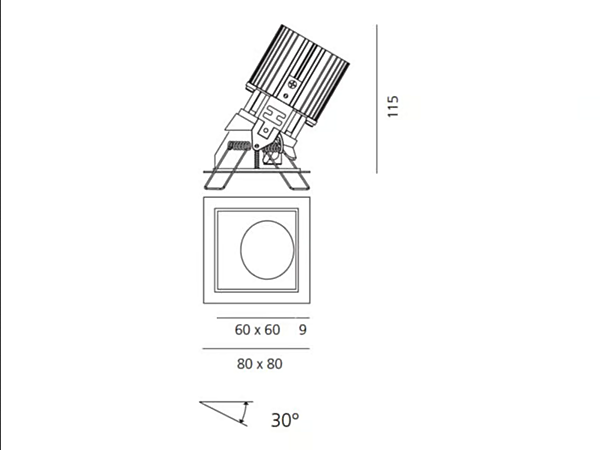 LED Adjustable Square Aluminium Spotlight Artemide Everything factory Artemide from Italy. Foto №14