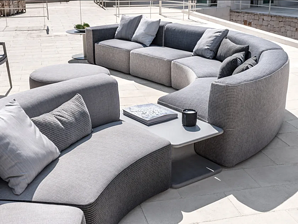 Curved modular fabric garden sofa with soft back VARASCHIN Circle Belt 221 factory VARASCHIN from Italy. Foto №7