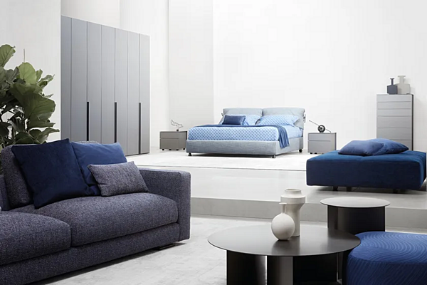 Double bed with removable cover Nathalie Flou factory Flou from Italy. Foto №6