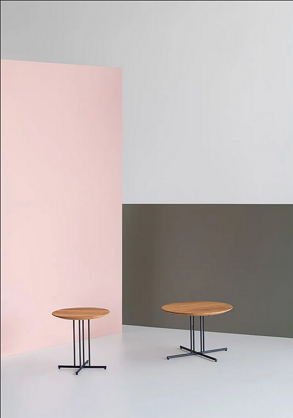 Round Iroko and Metal Garden Side Table Potocco Graphic 955 955/TBC-40-OUT, 955/TBC-60-OUT, 955/TBC-80-OUT factory POTOCCO from Italy. Foto №2