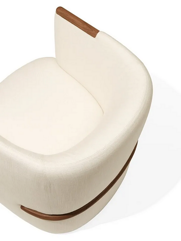 Upholstered fabric armchair with armrests GIORGETTI Opus factory GIORGETTI from Italy. Foto №4