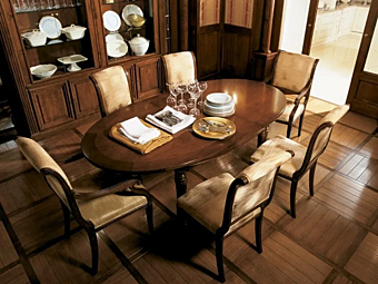 Oval dining table in walnut wood Martini Interiors Oliver's House Collection factory MARTINI INTERIORS from Italy