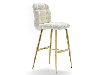 High Fabric Bar Stool with Footrest FASEM Avion