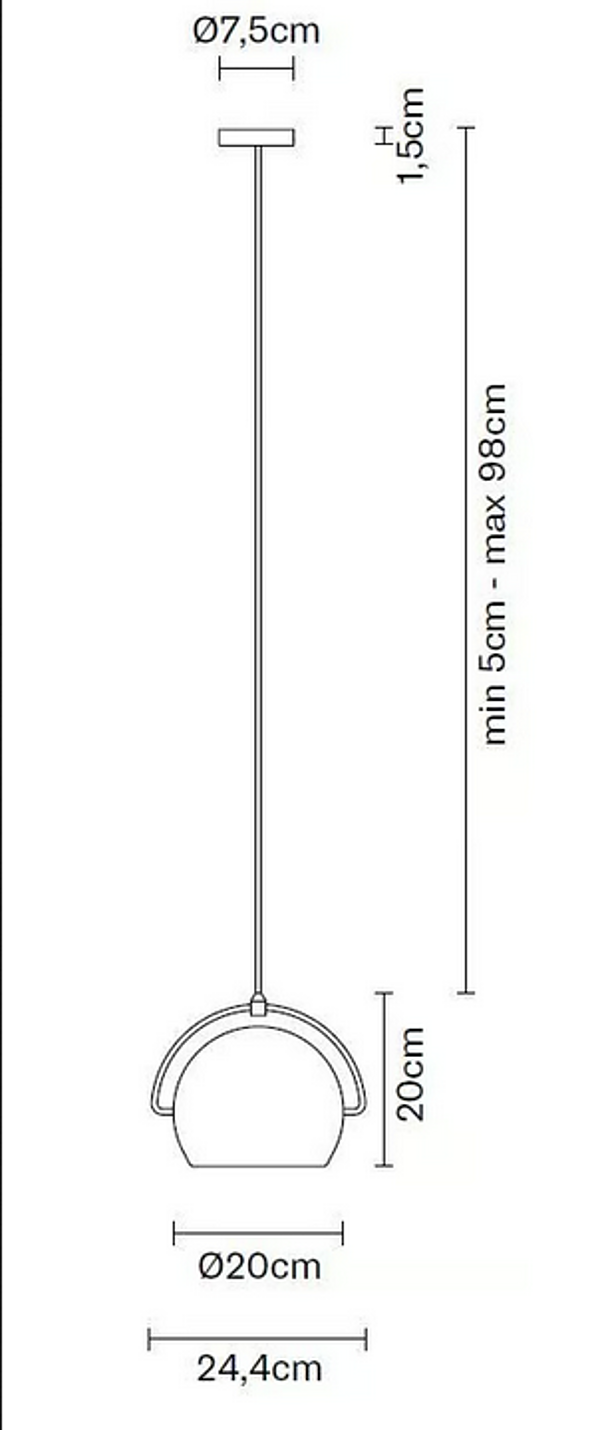 Chrome Plated Pendant Lamp Fabbian Beluga White factory Fabbian from Italy. Foto №11