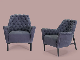 Tufted Nabuk Armchair with Armrests Borzalino Eve Capitonne Leather EUE8POLT-FRAS, EUE8POLT-NOCE Tufted Nabuk Armchair with Armrests Borzalino Eve Capitonne Leather EUE8POLT-FRAS, EUE8POLT-NOCE factory Borzalino from Italy