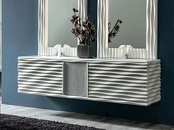 Double Wall Mounted Ebon Vanity Unit Cortezari 162 factory CORTE ZARI from Italy