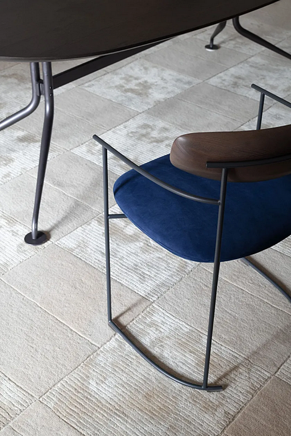 Easy chair with removable cover fabric and metal Potocco Keel 922 P 922/P factory POTOCCO from Italy. Foto №4