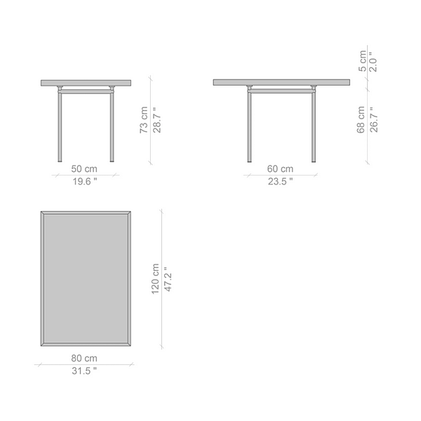 Rectangular table in oak wood CASSINA LC12 factory CASSINA from Italy. Foto №5