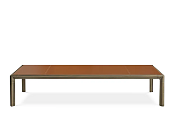 Rectangular Coffee Table with Tanned Leather Frame GHIDINI1961 factory GHIDINI1961 from Italy