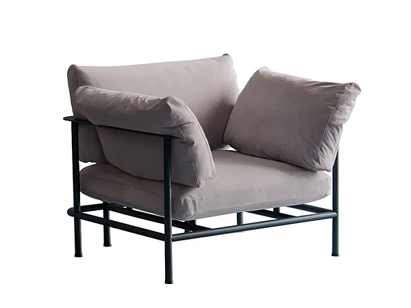 Leather armchair with armrests Potocco Elodie 908 PL 908/PL factory POTOCCO from Italy. Foto №1