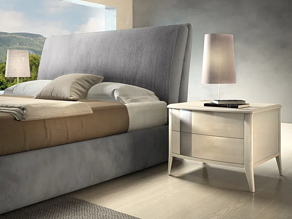 Double bed with upholstered headboard fabric CASA +39 ARES A10001, A10006 factory CASA +39 from Italy. Foto №1