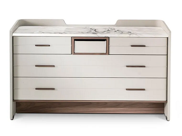 Wooden chest of drawers with marble top I 4 Mariani Jean Marie factory i 4 Mariani from Italy. Foto №2