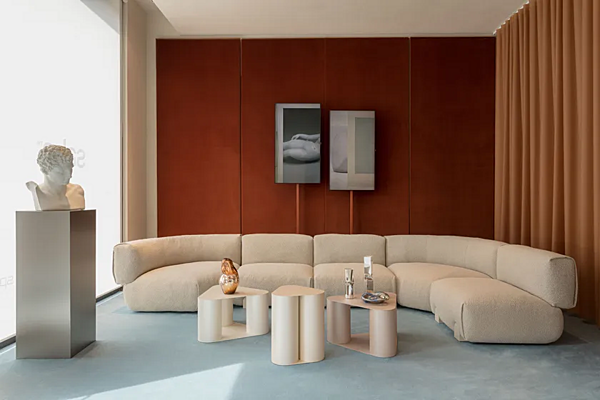 Sectional fabric sofa Simposio Saba Italia factory SABA from Italy. Foto №6