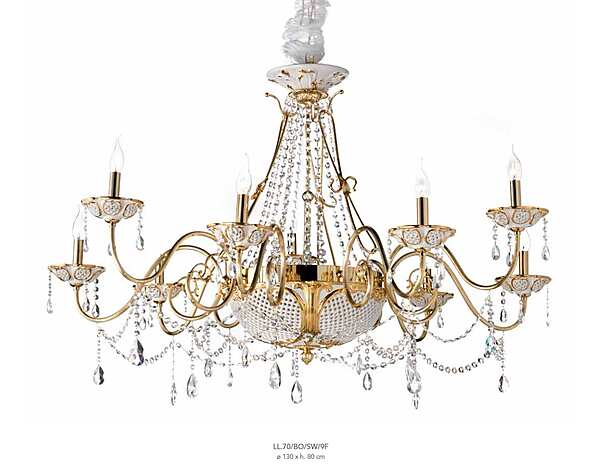 Chandelier LORENZON (F.LLI LORENZON) LL.70/BO/SW/9F factory LORENZON (F.LLI LORENZON) from Italy. Foto №1