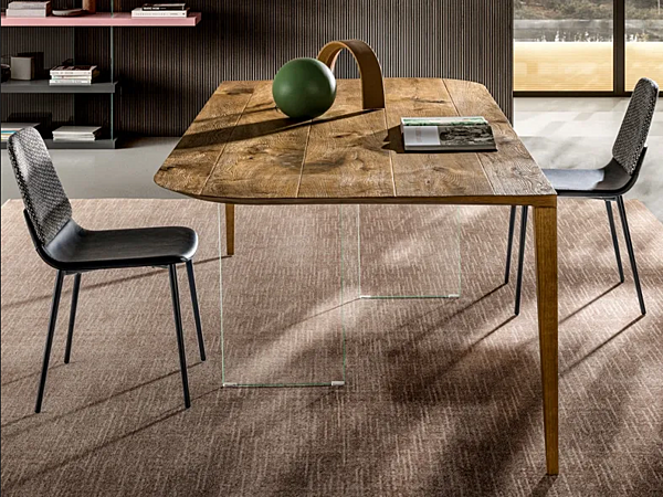 Dining table wood and glass LAGO P J Wildwood factory LAGO from Italy. Foto №1