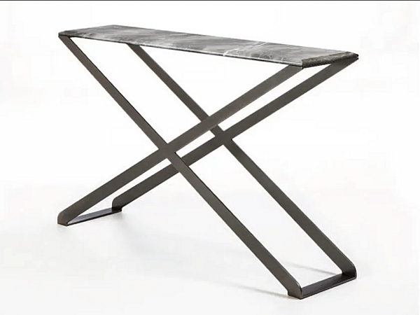 Rectangular console table in marble and steel Crossover ENRICO PELLIZZON factory ENRICO  PELLIZZONI from Italy. Foto №1