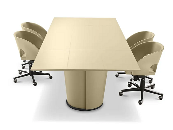 Rectangular Meeting Table Covered with Tanned Leather i 4 Mariani Papier factory i 4 Mariani from Italy. Foto №3