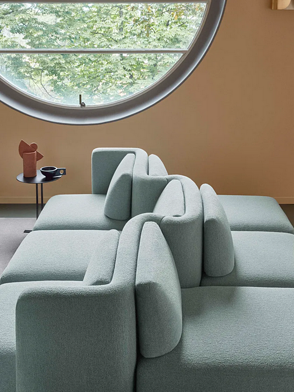 Modular fabric sofa with soft back Saba Gala factory SABA from Italy. Foto №8