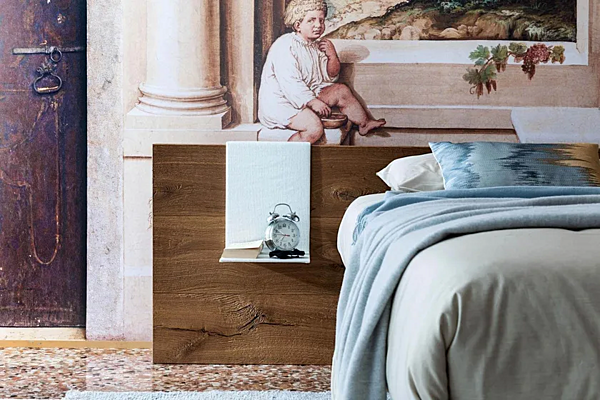 Double bed with upholstered back Wildwood LAGO factory LAGO from Italy. Foto №4