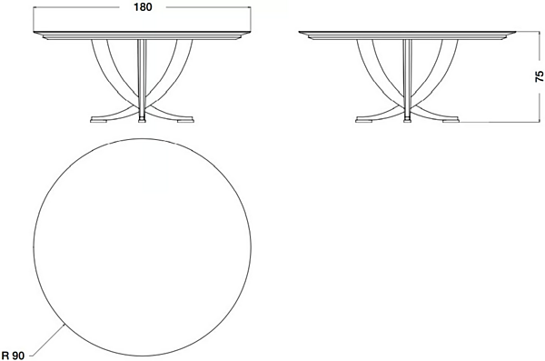 Wooden table with marble lazy susan Eclipse CPRN HOMOOD E214 + E215 factory CPRN HOMOOD from Italy. Foto №2