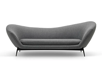 Three-Seater Fabric Sofa with Soft Backrest Saba Oltremare factory SABA from Italy