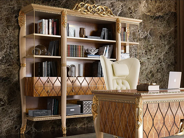 Freestanding wooden shelving unit A.R. Arredamenti Harmony Collection 307 factory A.R.ARREDAMENTI SRL from Italy. Foto №1