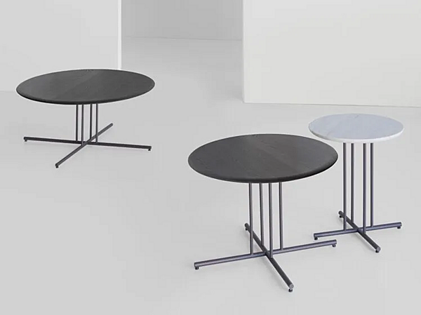 Round coffee table in ash and metal Potocco Graphic 955 TBC 60 80 955/TBC-60, 955/TBC-80 factory POTOCCO from Italy. Foto №3