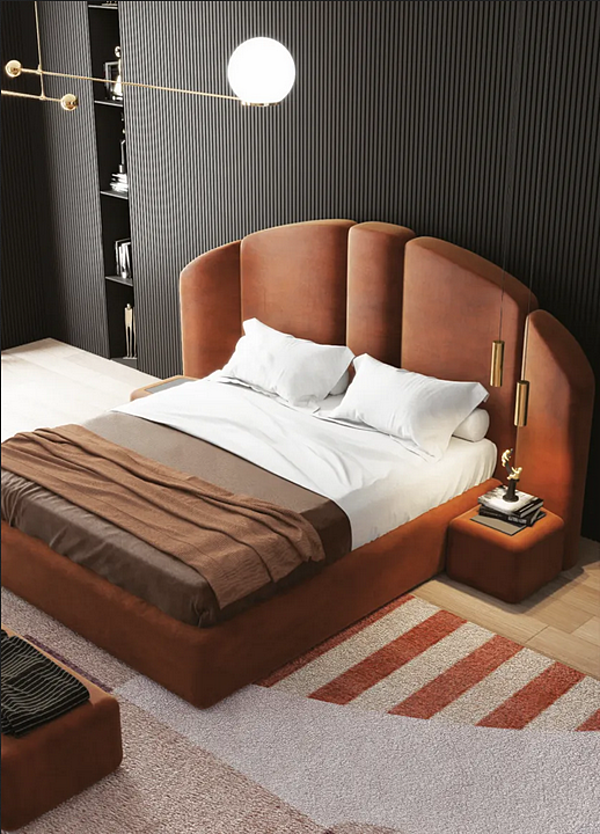 Upholstered fabric double bed CASA +39 Concept 01 ECO001 factory ENCORE (by CASA +39) from Italy. Foto №5