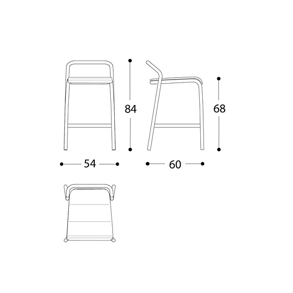 Stackable High Aluminium Garden Stool Noss VARASCHIN 24550/B, 24551/B, 24552/B, 24553/B factory VARASCHIN from Italy. Foto №12