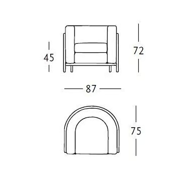 Upholstered armchair with removable cover Onda ZANOTTA factory ZANOTTA from Italy. Foto №4