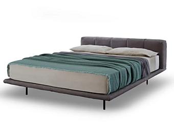 Double bed with upholstered headboard fabric Saba Pixel Air