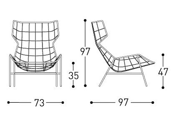 Outdoor fabric wing chair with headrest VARASCHIN Summer Set 2427C factory VARASCHIN from Italy. Foto №12