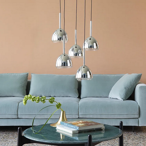 LED pendant lamp in borosilicate glass with chrome bell LIGNE ROSET 10073003 factory LIGNE ROSET from Italy. Foto №2