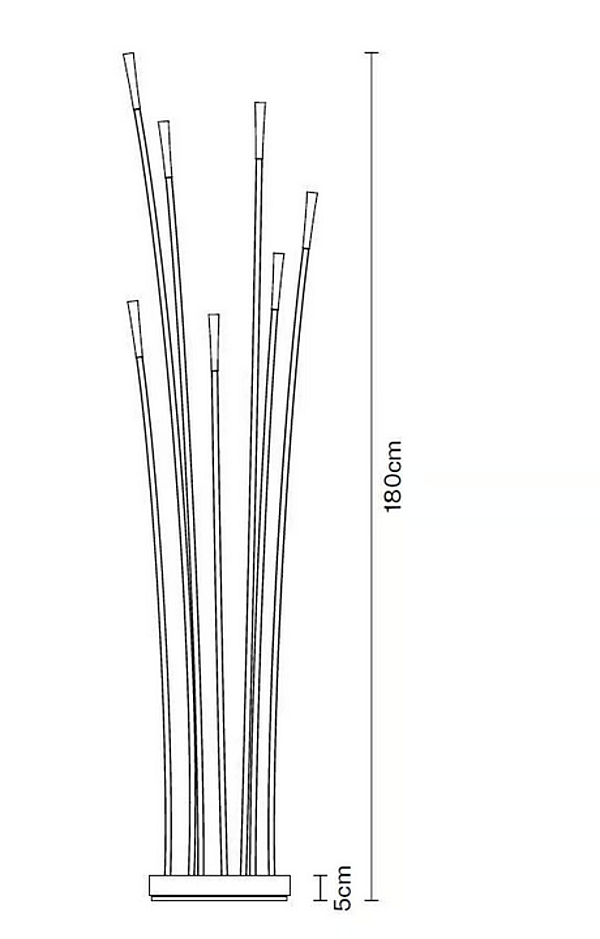 Plastic floor lamp Fabbian Giunco factory Fabbian from Italy. Foto №6