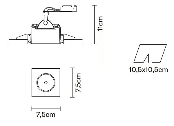 Recessed Metal Spotlight Fabbian Tools Collection factory Fabbian from Italy. Foto №15