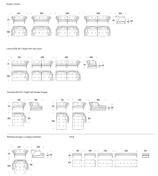 Three-seater fabric sofa with sled base Saba New York Suite factory SABA from Italy. Foto №17