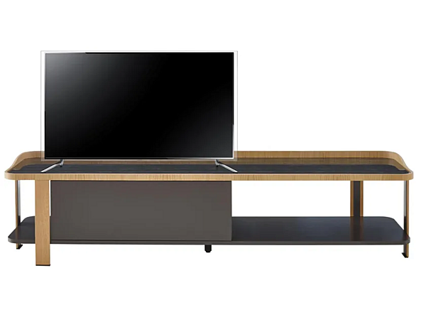 Low wood veneer TV cabinet Ligne Roset Postmoderne factory LIGNE ROSET from Italy. Foto №1