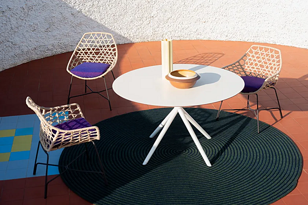 Garden Chair with Fabric Upholstery Potocco Cut 910 R 910/R factory POTOCCO from Italy. Foto №5