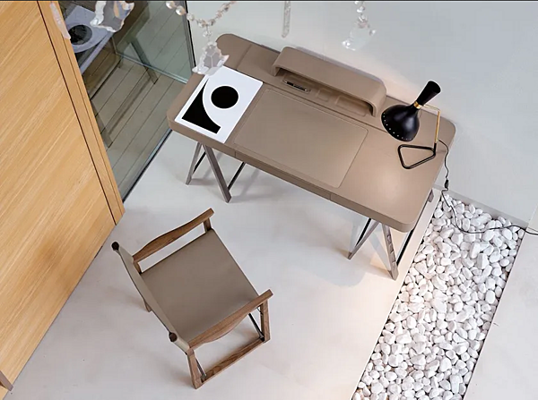 Secretary desk with drawers covered in tanned leather I 4 Mariani Napa factory i 4 Mariani from Italy. Foto №4