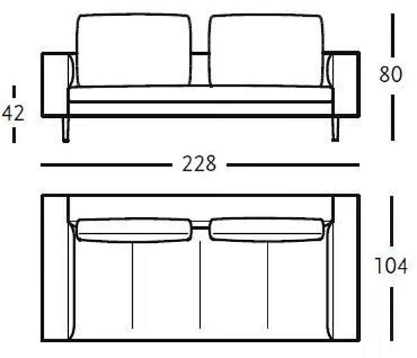 Sofa with removable cover fabric Bruce ZANOTTA factory ZANOTTA from Italy. Foto №4