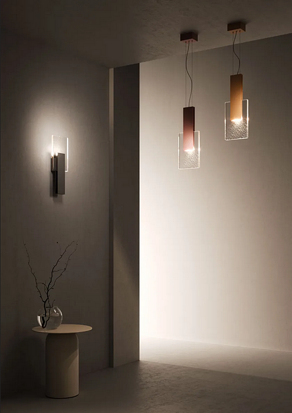 Pendant lamp Amulette Fabbian glass modern design factory Fabbian from Italy. Foto №7