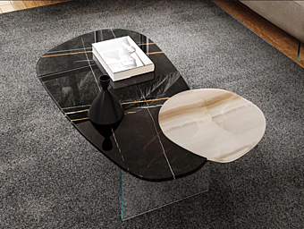 Glass coffee table for living room LAGO Blendie 1411 Glass coffee table for living room LAGO Blendie 1411 factory LAGO from Italy