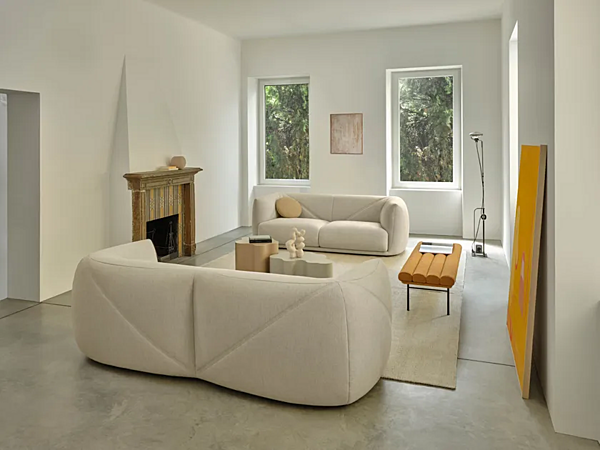 Three-seater sofa with removable cover Vela Saba factory SABA from Italy. Foto №3