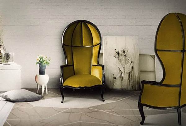 High Back Satin Armchair Namib BRABBU factory BRABBU from Italy. Foto №3