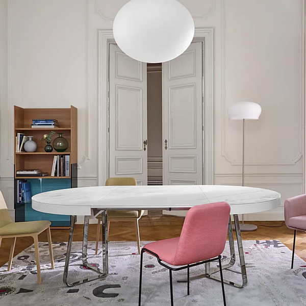 Extending Round Dining Table in Porcelain Stoneware LIGNE ROSET AVA 0E50DS30-0050DS2N factory LIGNE ROSET from Italy. Foto №4