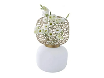 Vase in opaline glass with brass wire base LIGNE ROSET JALI 11230508-11230509