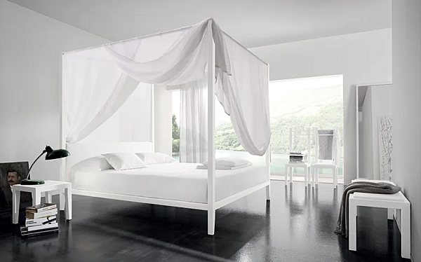 Aluminium double bed with upholstered headboard Duomo Design Lera factory Duomo Design from Italy. Foto №3