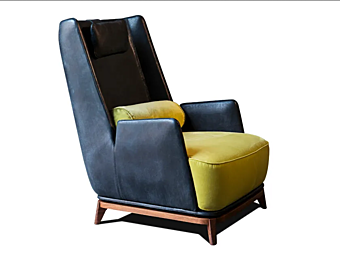 High Back Armchair with Armrests in Leather or Fabric VIBIEFFE 430 Opera