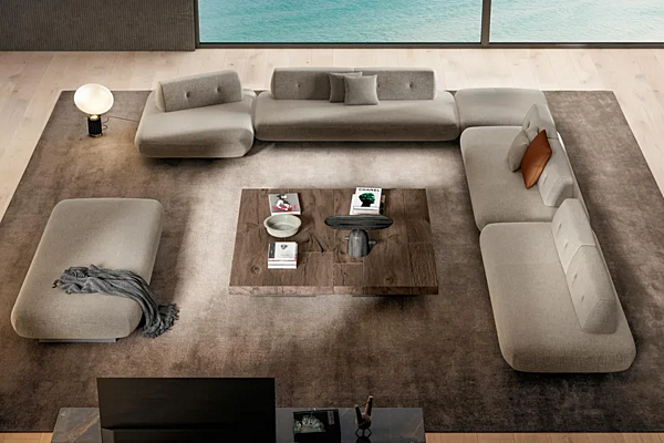 Modular sofa with fabric upholstery LAGO Sand 1137 factory LAGO from Italy. Foto №2