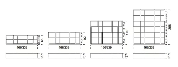 Freestanding bookcase in glass and wood Gallotti&Radice Tortona factory Gallotti & Radice from Italy. Foto №5